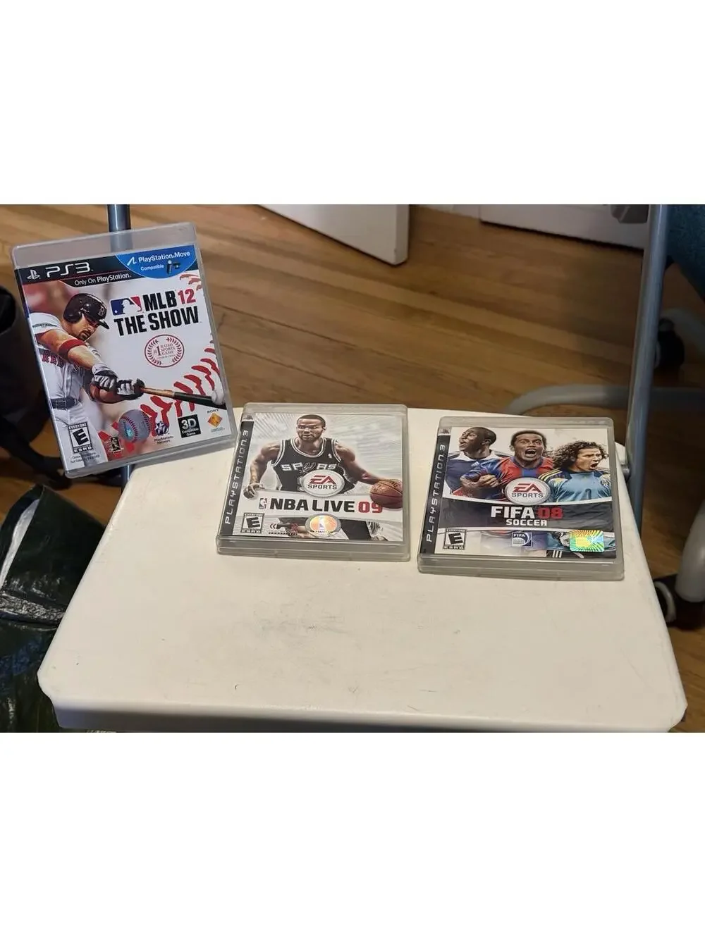 PS3 Sports Games Lot Of 3 , MLB 12, NBA Live 09, FIFA 08, Good Condition